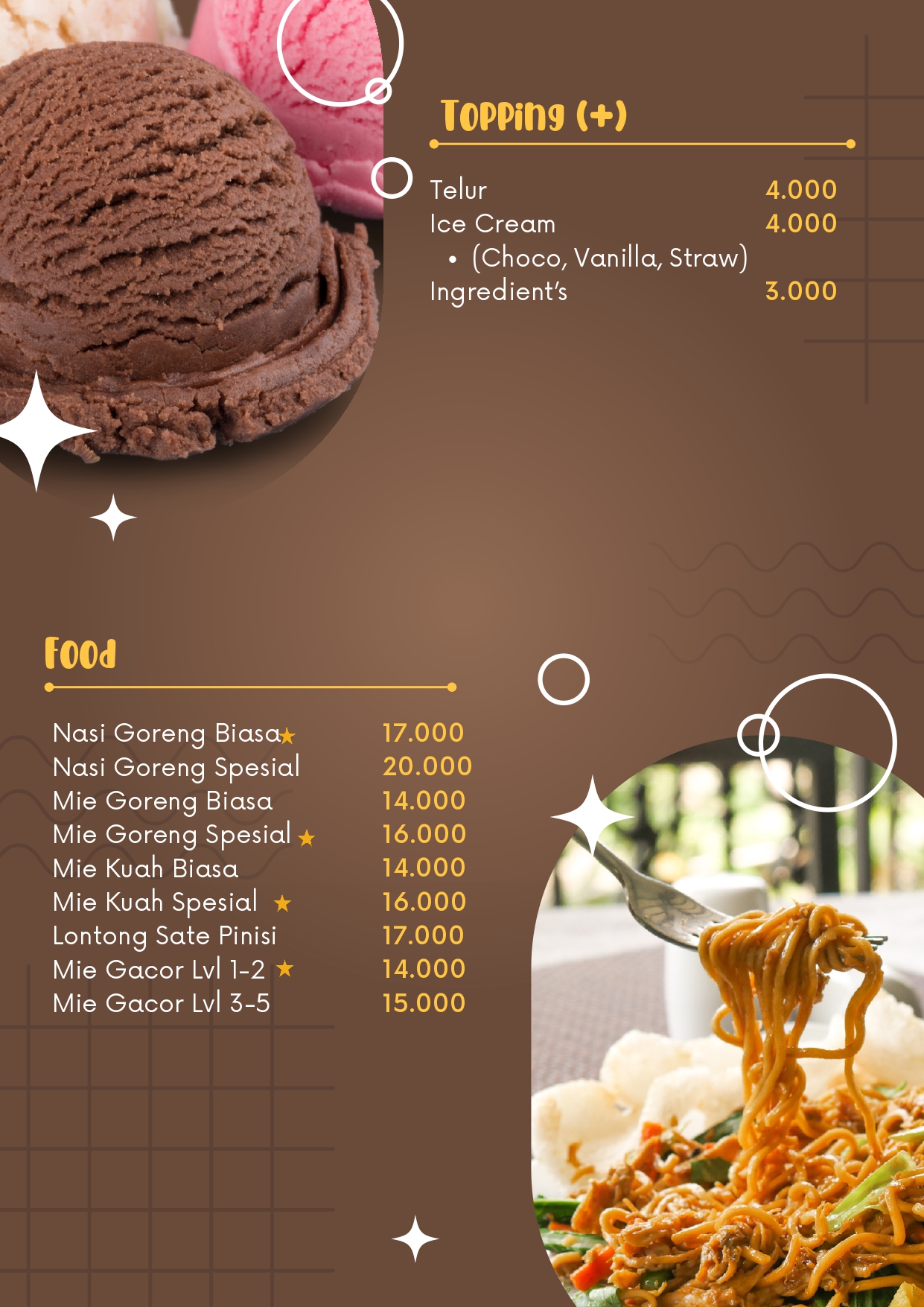 Menu 8 Cafe Pinisi Sidoarjo