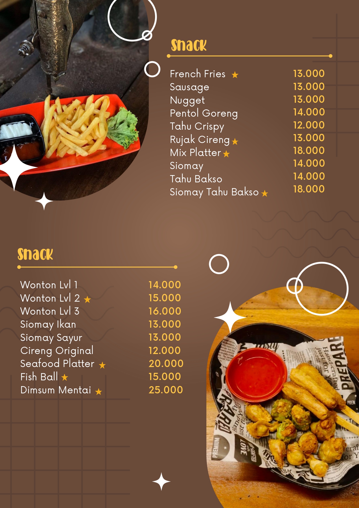 Menu 9 Cafe Pinisi Sidoarjo