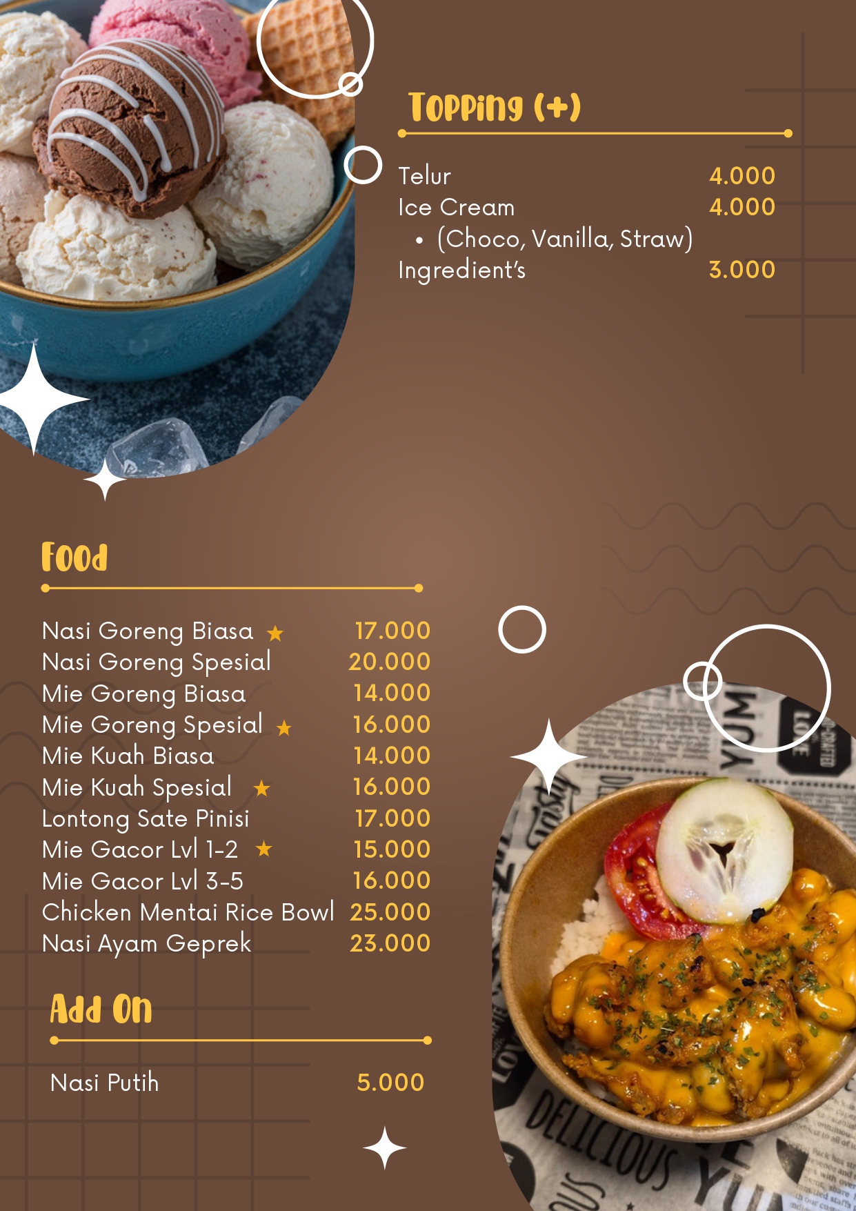 Menu 8 Cafe Pinisi Sidoarjo