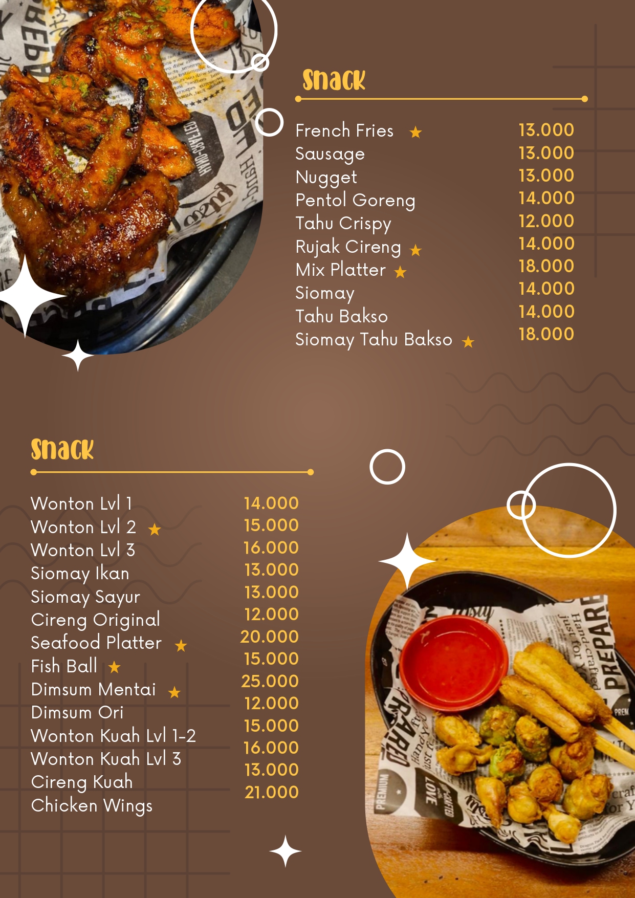 Menu 9 Cafe Pinisi Sidoarjo